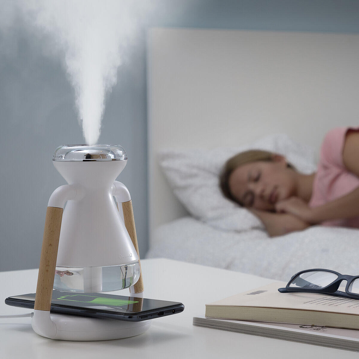 Humidificador + Cargador Inalámbrico